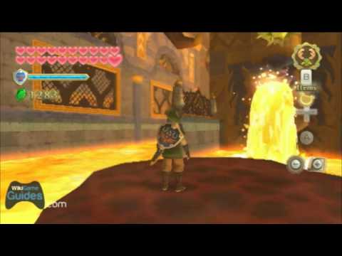 Zelda Skyward Sword Walkthrough - Sky Keep - Fire Sanctuary Room (Second Triforce) (Part 158)