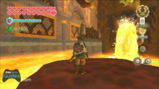 Zelda Skyward Sword Walkthrough - Sky Keep - Fire Sanctuary Room (Second Triforce) (Part 158)