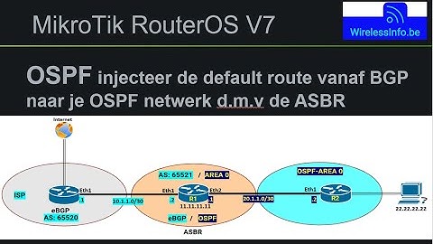 MikroTik OSPF injecteer de default route vanaf een BGP netwerk naar uw OSPF netwerk