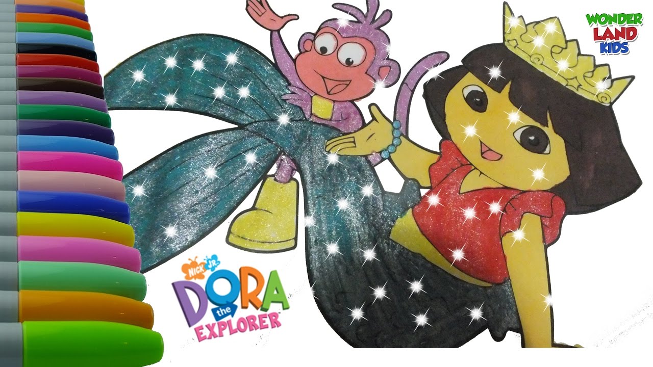 Rainbow Coloring Pages Dora The Explorer Adventures Videos For Kids Book