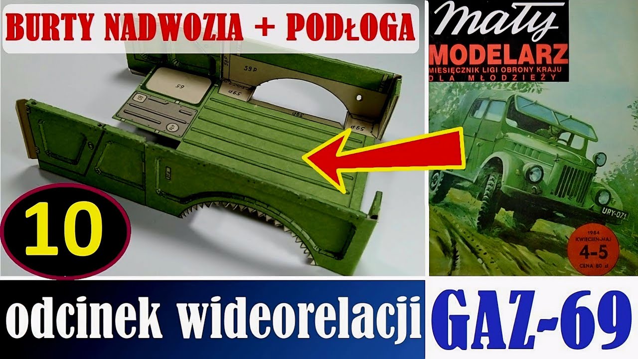 MODELARSTWO KARTONOWE #10 relacja z budowy modelu GAZ 69 Mały Modelarz, kartonowy model