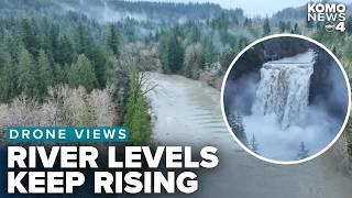 DRONE VIDEO: Atmospheric river leads to flood warnings and water surges around western Washington Wealth