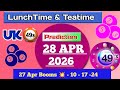 Uk49s double predictions for today 28-04-26 | today uk49s lunchtime prediction