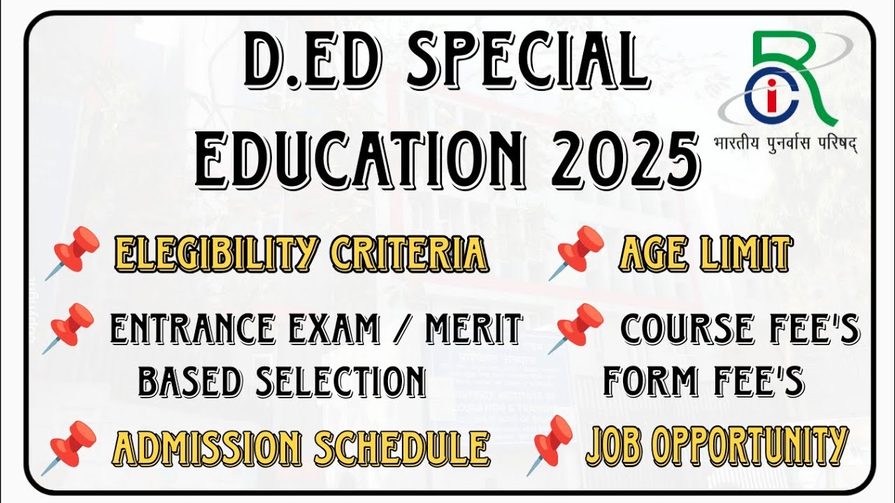 D.Ed Special Education Admission 2025 || D.Ed Special Education Fee's  