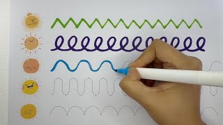 Sun Tracing for Kids | Zigzag Curve Spiral Wavy Line Practice |
