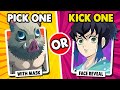 ✅PICK ONE, KICK ONE ❌ COVERED FACE VS. FACE REVEAL (fun quiz) | Anime Quiz @brainitquiz