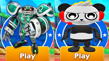 Sonic Dash vs Tag with Ryan - Linebacker Omega vs Combo Panda All Characters Unlocked