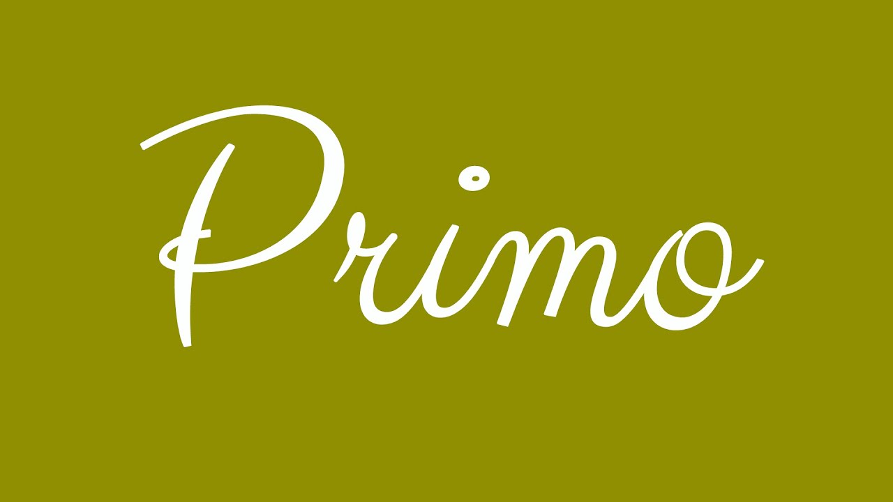 Learn how to Sign the Name Primo Stylishly in Cursive Writing - YouTube