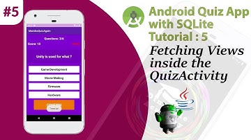 5. Multiple Choice Quiz App with SQLite Integration Part 5 - Fetch the views - Android Tutorial