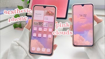 make your android homescreen aesthetic ☁ pink clouds theme ♡