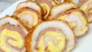 Chicken Cordon Bleu with White Sauce