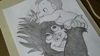 How to draw Tarzan and Terk