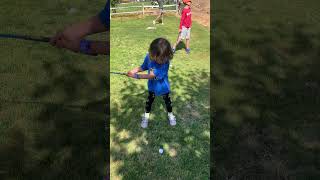 Cha Cha 5 year old approach #golfswing routine with 8 Iron #familygolf