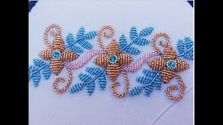 hand embroidery design,beautifull border  line embroidery for dress