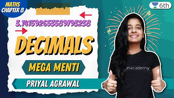Decimals | Mega Menti | Mathematics | Unacademy Class 6 | Priyal Agrawal
