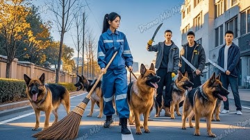 Cô Lao Công Quét Rác Ngoài Đường Bị Giang Hồ Kiếm Chuyện, Cầm Chổi Quét Rác Đập Cả Đám Bỏ Chạy