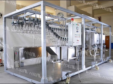 خط ذبح مدمج متنقل 350 طائر ساعة     350 