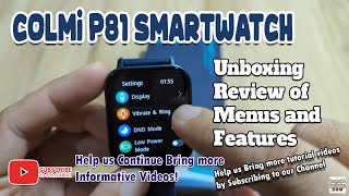 Colmi P81 Smartwatch - Unboxing Review of Menus and Features