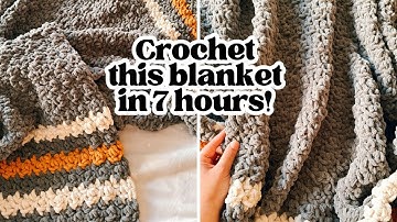 Crochet This Chunky Blanket in 7 Hours! Beginner friendly pattern | CJ Design Blog
