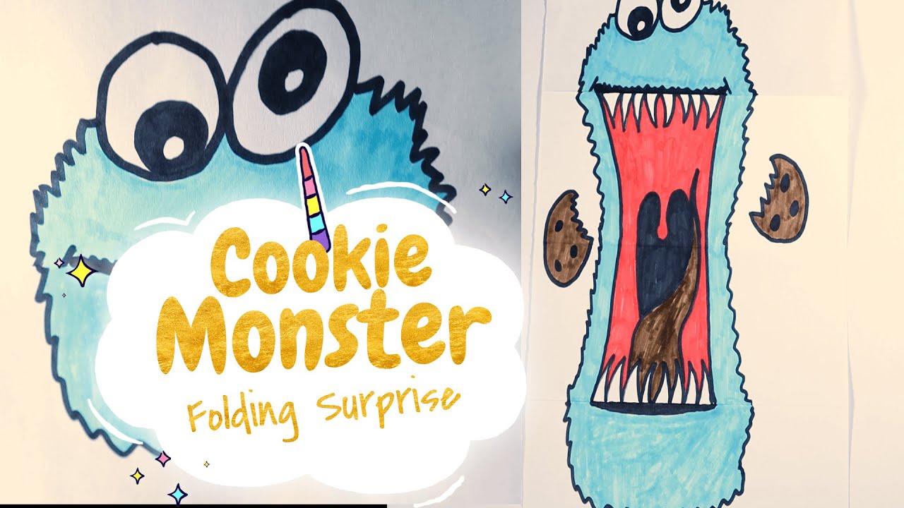 How To Draw Folding Cookie Monster T M Playground Youtube