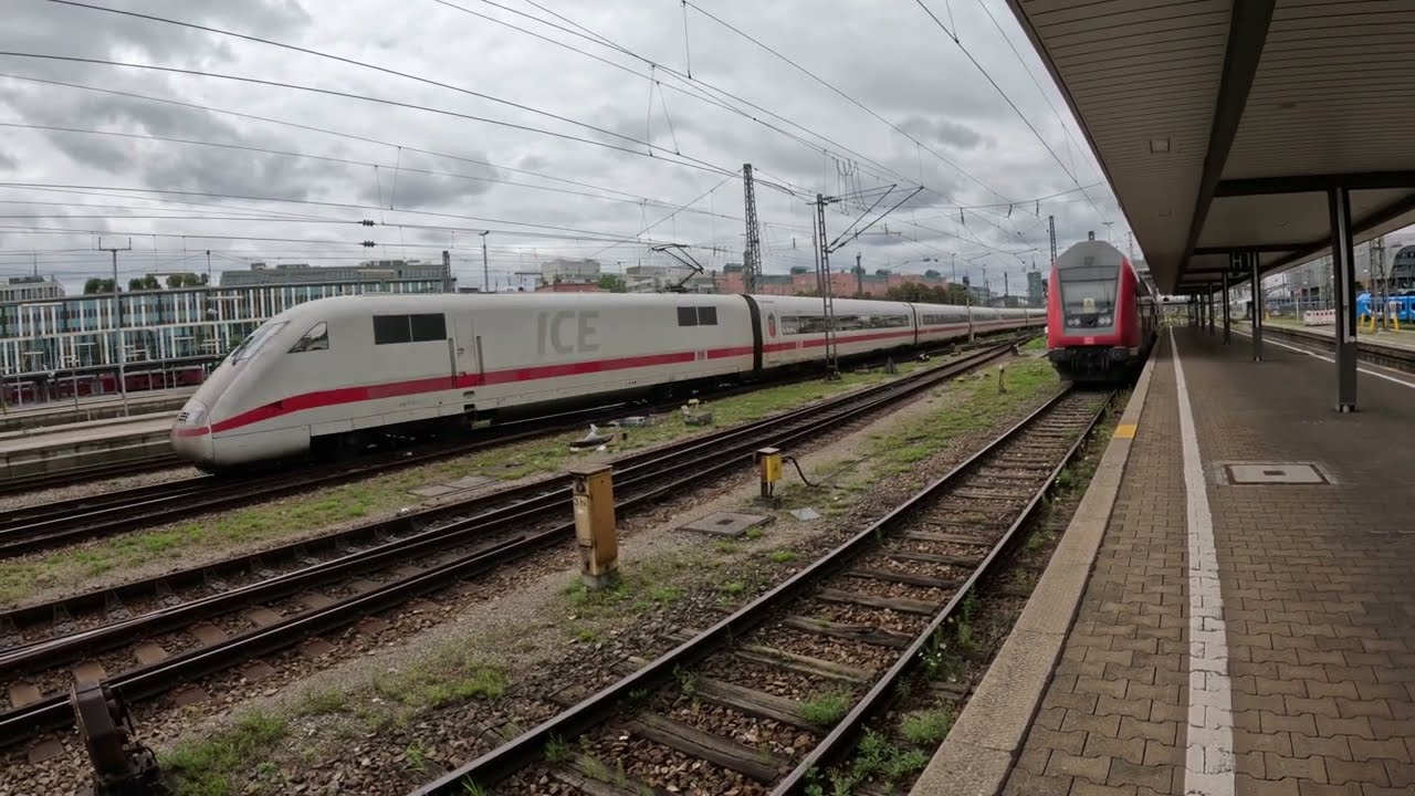 Bahnverkehr in München HBF Go Pro | Br 401 ICE 1 | Br 408 ICE 3 NEO | Br 218 | Br 111.