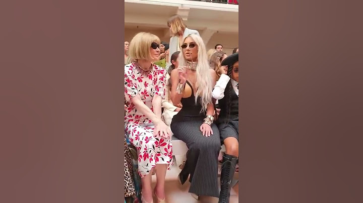Kim Kardashian with Anna Wintour at Jean Paul Gaultier Fashion Show in Paris, France. #kimkardashian
