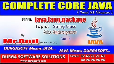 Core Java -  java.lang.package - String class-no arg constructor Part-3