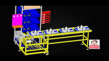 Automatic Flipping Machine Manual Assembly Line-industrial 3D model : machine-world.net p202