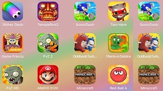 Slither Dash,Temple Run2,Sonic Dash,Tom Hero,Game Frenzy,PvZ2,Oddbods Run,MARIO RUN,Minecraft screenshot 4