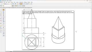 ISO Metric Projections_ Solid Edge Tutorials_ Example 08_ Square Pyramid_ Cube on Cylindrical Slab