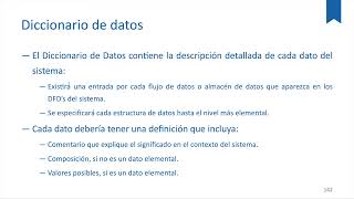 Diccionario de datos de un DFD