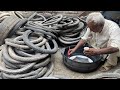 Old man make a beautiful tub from old tire