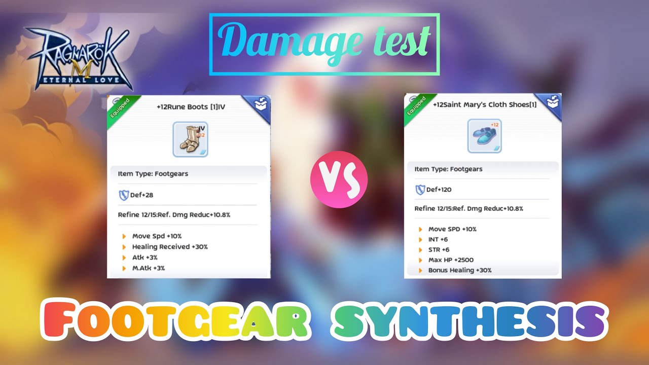RUNE BOOSTS SYNTHESIS ( SAINT MARY’S CLOTH SHOES ) DAMAGE TEST ...