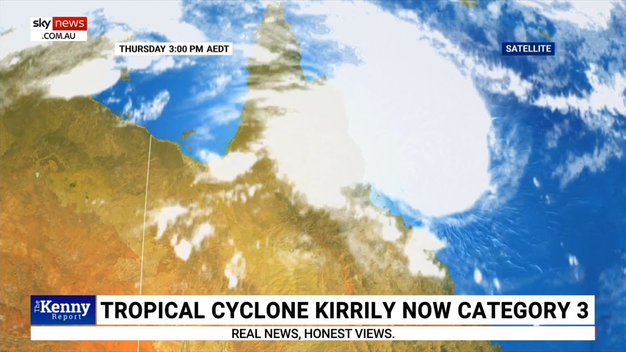 Cyclone Kirrily upgraded to category three system - YouTube