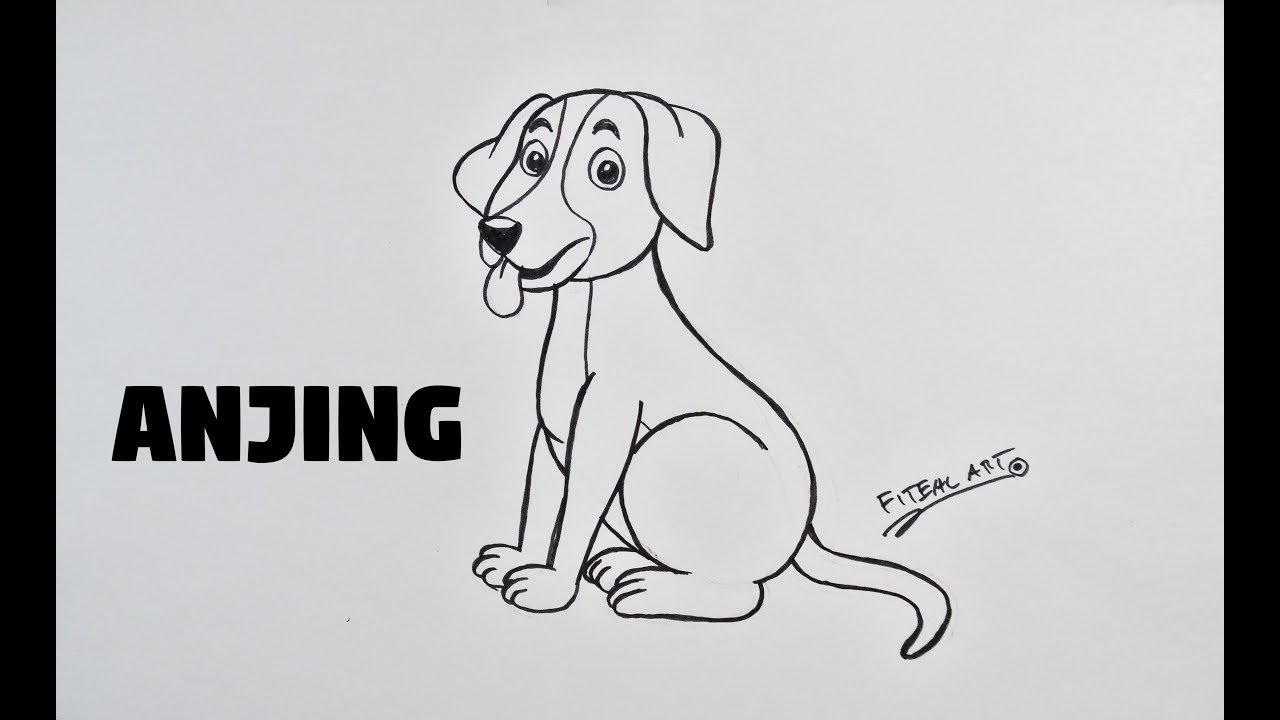  Cara menggambar Hewan ANJING  How to draw animals step by 