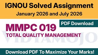 IGNOU MMPC 019 Solved Assignment 2026 PDF Download