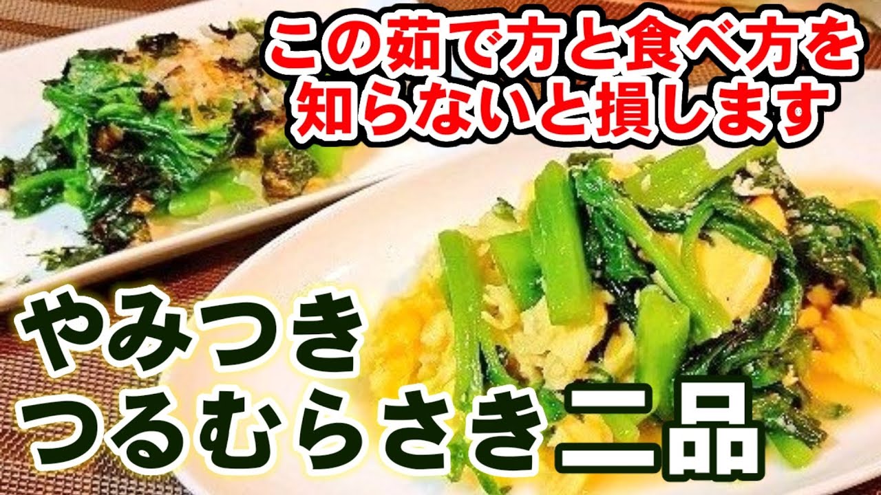 意外と知らない 人気健康副菜2品 やみつきツルムラサキ つるむらさきの茹で方と激旨簡単定番レシピ 青菜卵炒め 糖質制限ダイエット Youtube