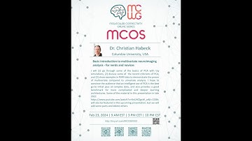 MCOS #002 Basic introduction to multivariate neuroimaging analysis- for nerds & novices [C. Habeck]