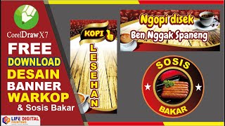 FREE DOWNLOAD COREL X7 | BANNER WARKOP DAN SOSIS BAKAR |