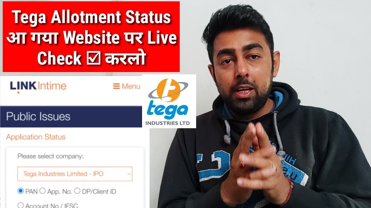 Check Live Tega Industries IPO Allotment Status On LinkInTime | Jayesh Khatri
