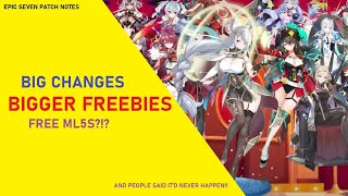 Big Changes, Bigger Freebies - FREE ML5s ARE HERE  [Epic Seven Balance Patch Notes]