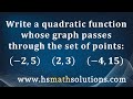 Quadratic Function and System of Equations Quiz