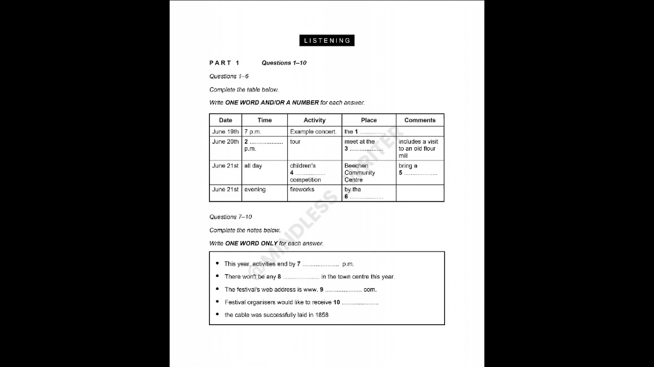 Recent IELTS Listening Test 2025 | Beechen Community Center Concert Listening test