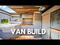 Building a modern cozy camper van for vanlife  full van build timelapse