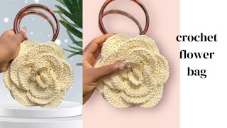 Crochet flower bag || Crochet Wallet | Crochet Rose Bag