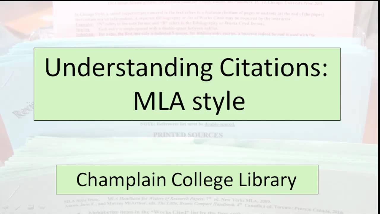 understanding citations mla style youtube