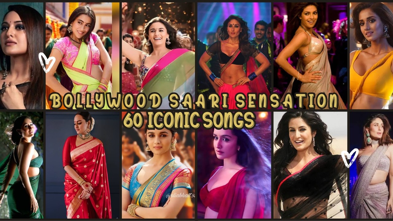 TOP 60 BOLLYWOOD SAREE SONGS/ SAREE WALI BEAUTY/ SAREE DANCE.