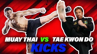 Tae Kwon Do Vs Muay Thai / Kickboxing Round Kicks | Which Is Better? | BAZOOKATRAINING.COM