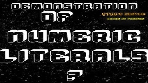 Demonstration of Numeric Literals||how to code||Programming concept...