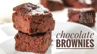 Healthy Oat Brownies - No Egg, No Butter, No Maida, No Refined Sugar | Fudgy Oatmeal Brownies